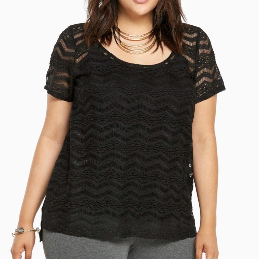 Women’s Torrid Lace Front Shirt Blouse Plus Size 1X